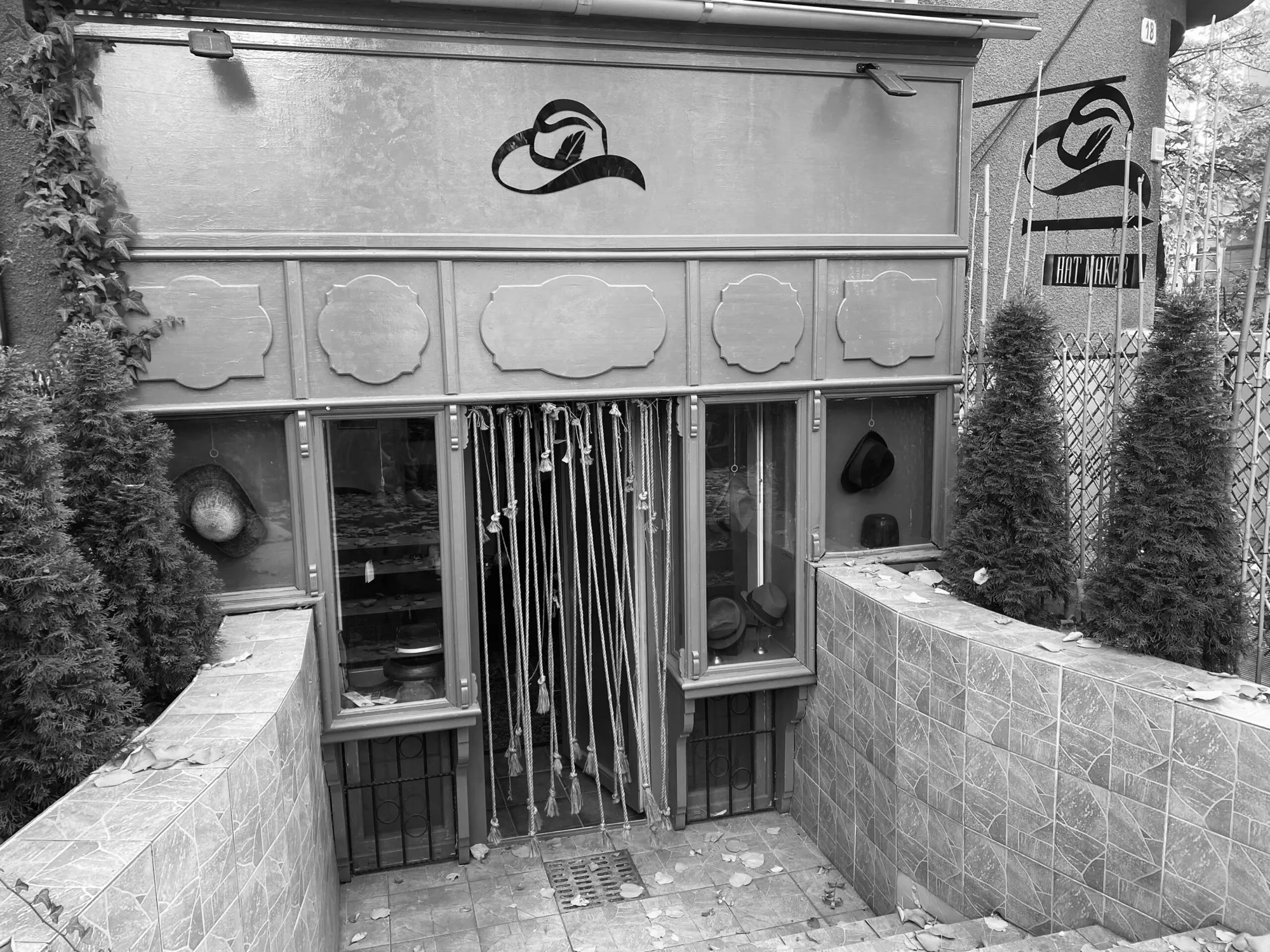 The entrance to The Wild Hatter parlour